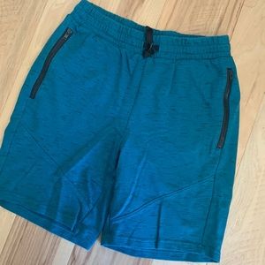 Art class boys pull on sweatshirt shorts large 12/14 blue/green heathered